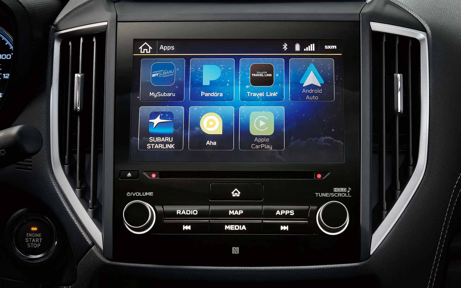 A close-up of the SUBARU STARLINK Multimedia touchscreen on the 2022 Forester. | Subaru Superstore of Chandler in Chandler AZ